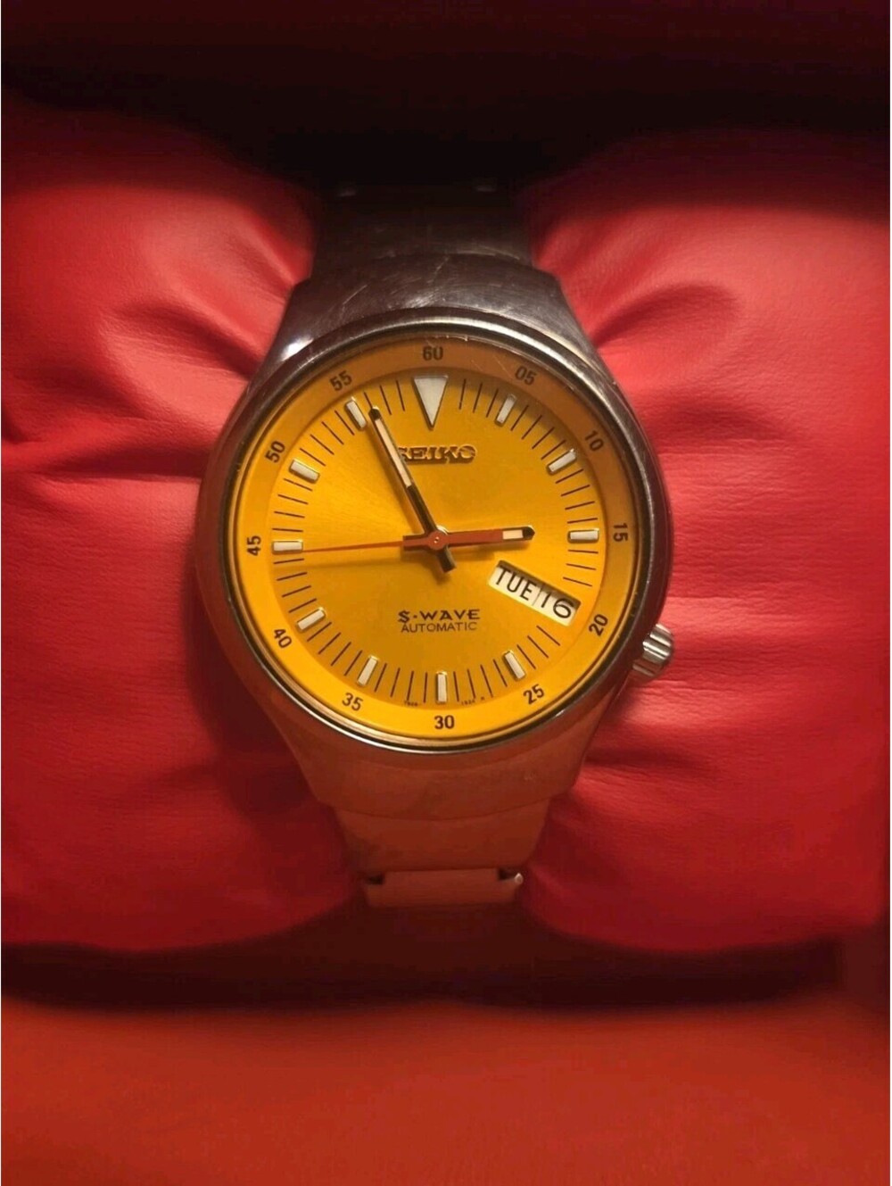 Seiko S Wave Orange Dial Automatic Ladies Watch 1996 Release Edition